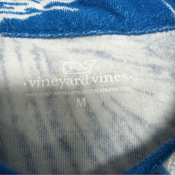 Vineyard Vines Terry Cloth Polo Collar Short Sleeve Hawaiian Shirt Size Medium - Picture 4 of 7